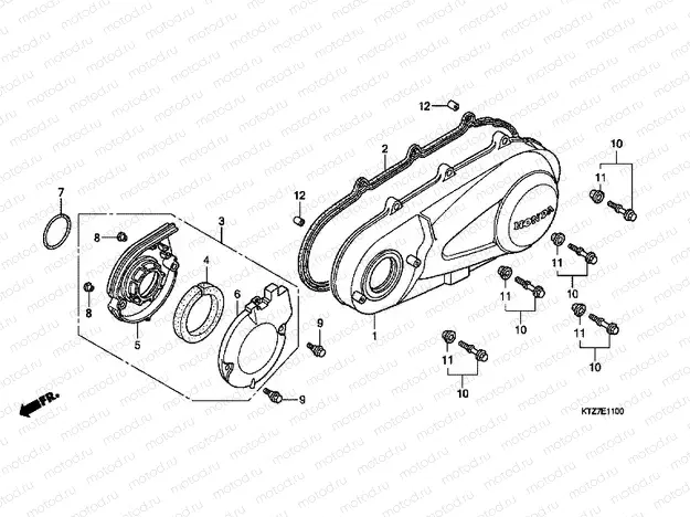 E-11 LEFT CRANKSHAFT COVER