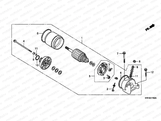 E-11 STARTER ENGINE (XR125L3,4,5,6)