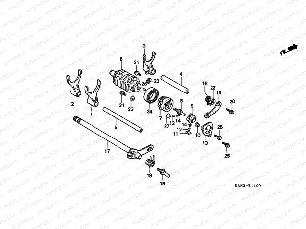 E-11 TRANSMISSION DRUM / CLUTCH FORK
