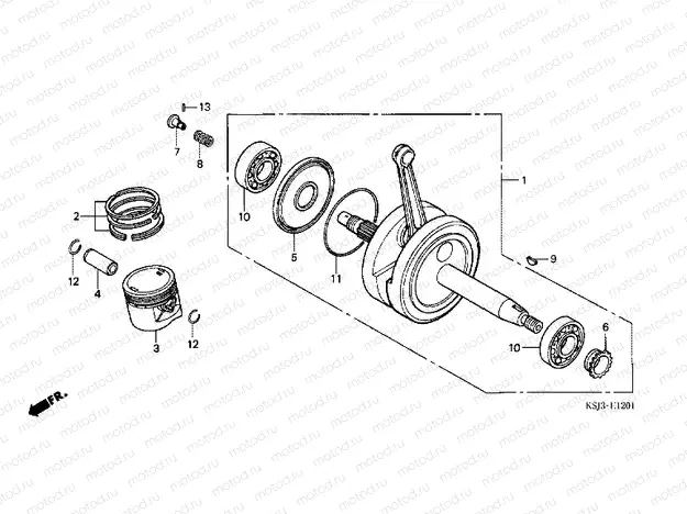 E-12-1 CRANKSHAFT / PISTON (CRF100F)