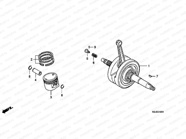 E-12-1 CRANKSHAFT / PISTON (CRF100F)