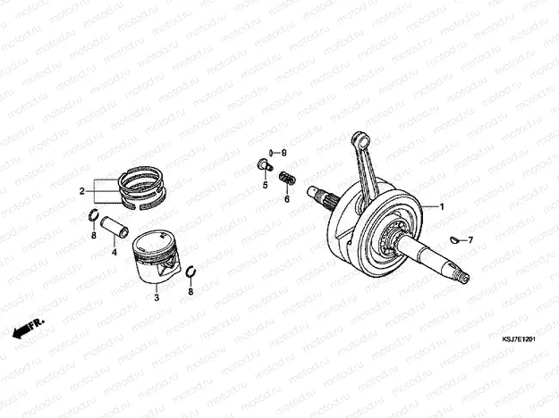 E-12-1 CRANKSHAFT / PISTON (CRF100F)