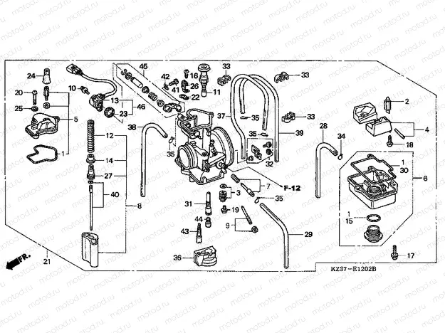 E-12-2 CARBURETOR (CR250R4-7)