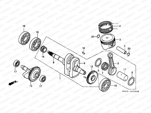 E-12 CAMSHAFT / PISTON