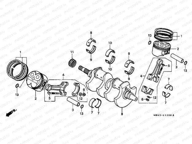E-12 CRANKSHAFT / PISTON