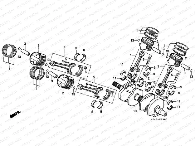 E-12 CRANKSHAFT / PISTON