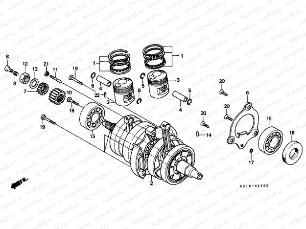 E-12 CRANKSHAFT / PISTON