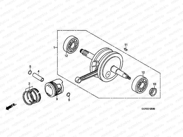 E-12 CRANKSHAFT / PISTON