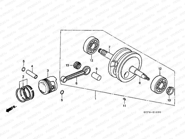 E-12 CRANKSHAFT / PISTON
