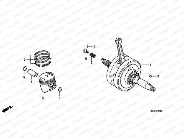E-12 CRANKSHAFT / PISTON (CRF80F)