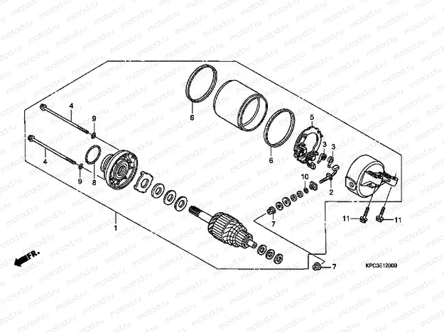 E-12 STARTER ENGINE (XL125V1 / 2/3/4/5/6)