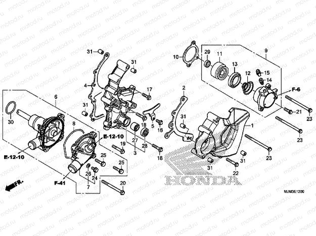 E-12 WATER PUMP / CLUTCH CYLINDER