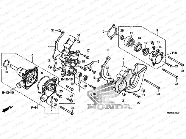 E-12 WATER PUMP / CLUTCH CYLINDER
