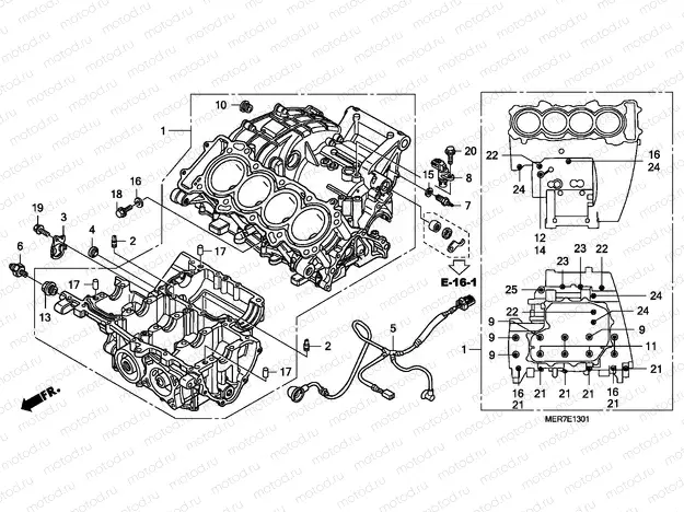 E-13-1 CRANKCASE (CBF600S8 / SA8 / N8 / NA8)