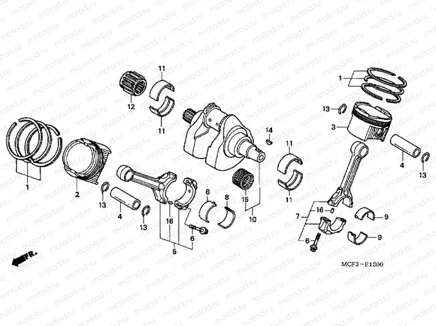 E-13 CRANKSHAFT / PISTON