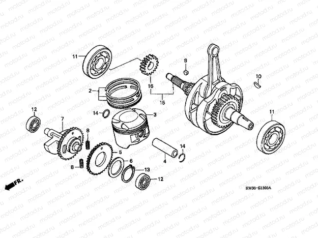 E-13 CRANKSHAFT / PISTON