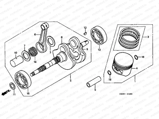 E-13 CRANKSHAFT / PISTON