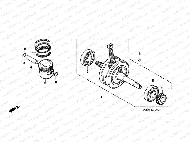 E-13 CRANKSHAFT / PISTON (CGR125SH5,8)