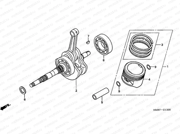 E-13 CRANKSHAFT/PISTON