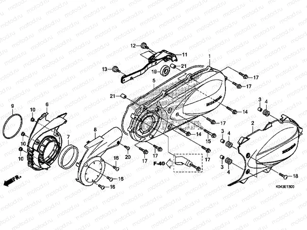 E-13 LEFT CRANKSHAFT COVER