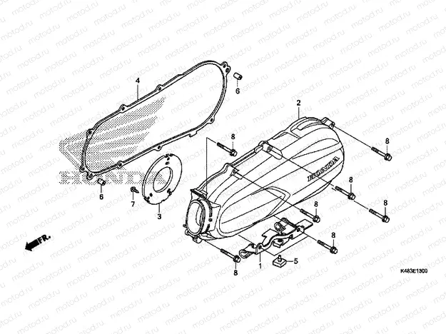 E-13 LEFT CRANKSHAFT COVER