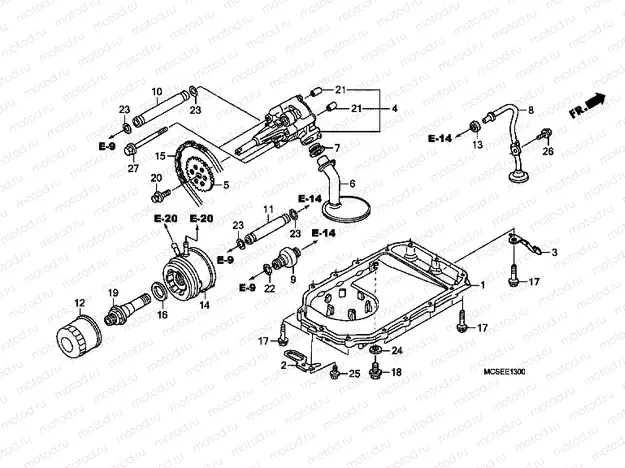 E-13 OIL PUMP / OIL TANK
