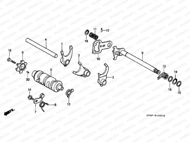 E-13 TRANSMISSION DRUM / CLUTCH FORK