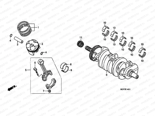 E-14-1 CRANKSHAFT / PISTON (CBF600S8 / SA8 / N8 / NA8)