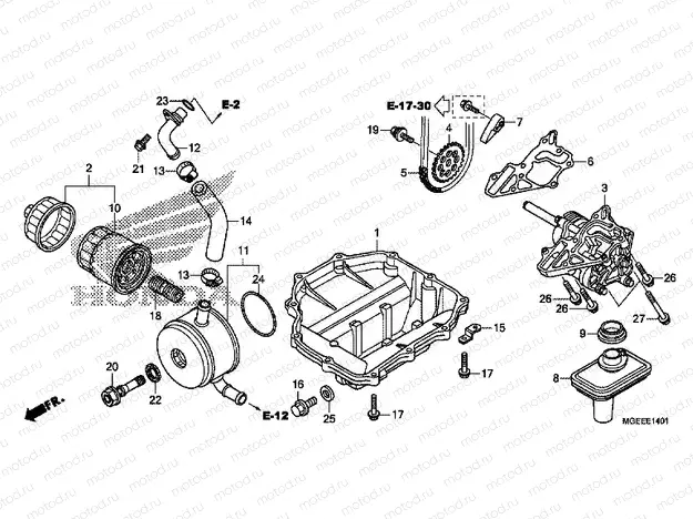 E-14-1 OIL PUMP (VFR1200F)