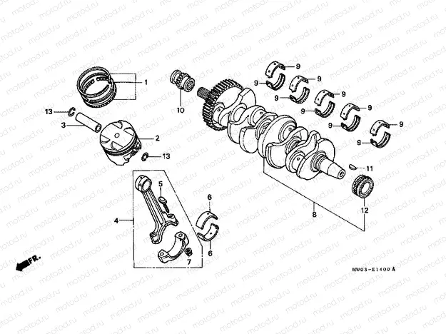 E-14 CRANKSHAFT / PISTON (1)