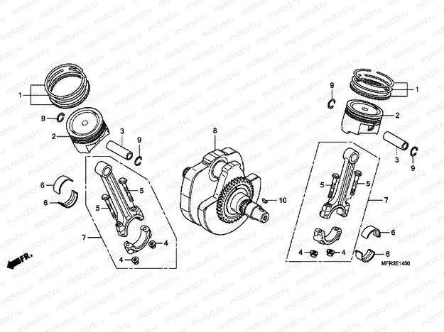 E-14 CRANKSHAFT / PISTON