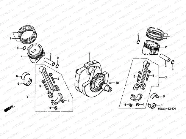 E-14 CRANKSHAFT / PISTON