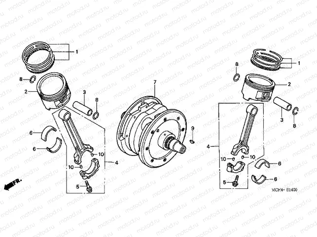 E-14 CRANKSHAFT / PISTON