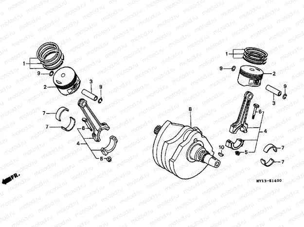 E-14 CRANKSHAFT / PISTON