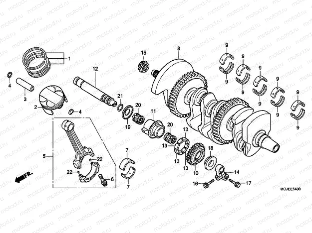 E-14 CRANKSHAFT / PISTON