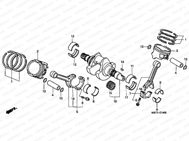E-14 CRANKSHAFT / PISTON