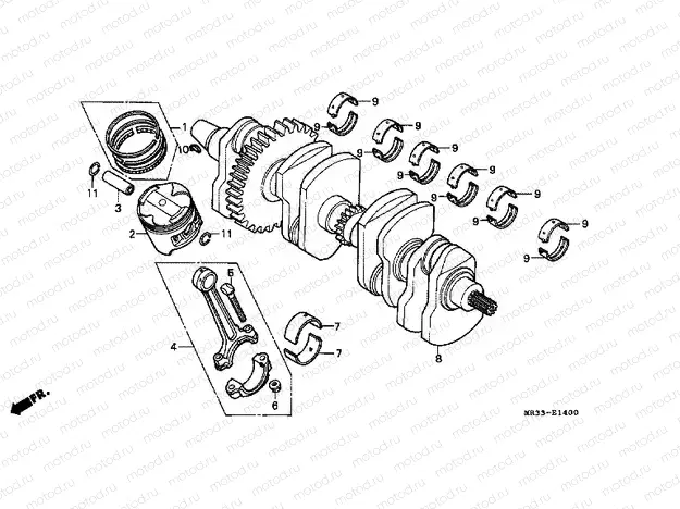 E-14 CRANKSHAFT / PISTON