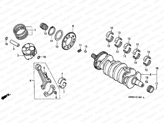 E-14 CRANKSHAFT / PISTON