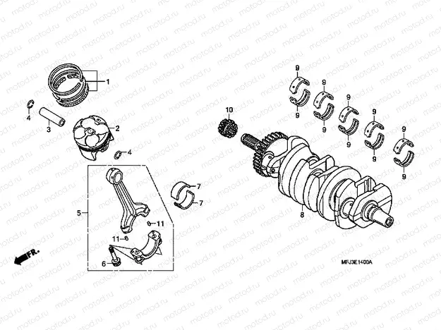 E-14 CRANKSHAFT / PISTON