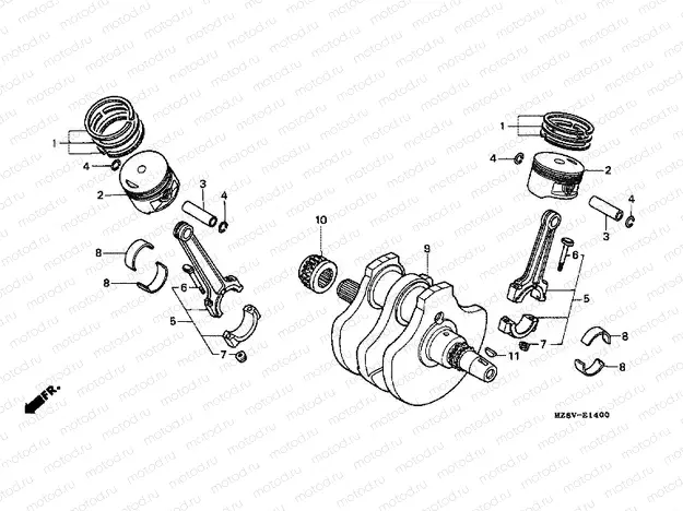 E-14 CRANKSHAFT / PISTON