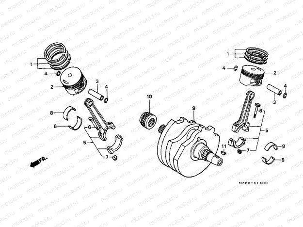 E-14 CRANKSHAFT / PISTON