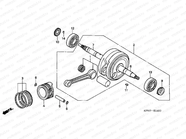 E-14 CRANKSHAFT / PISTON