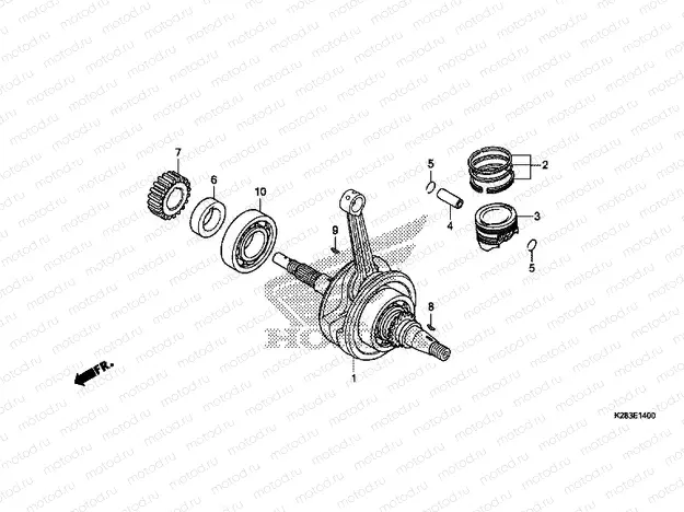 E-14 CRANKSHAFT / PISTON