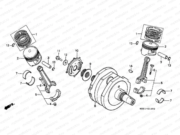 E-14 CRANKSHAFT/PISTON