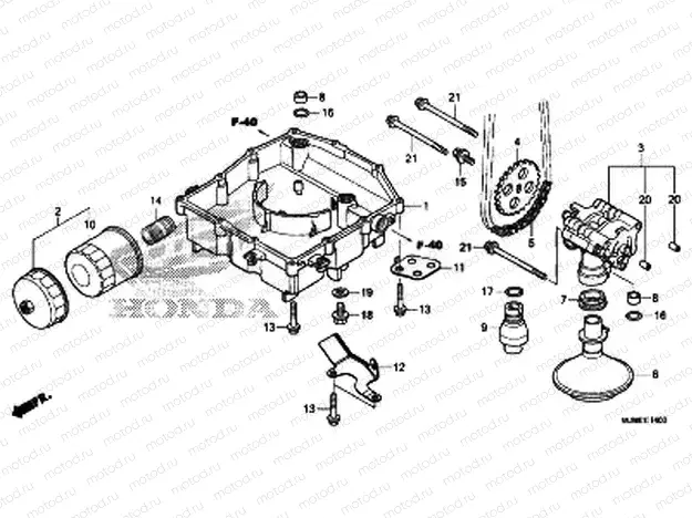 E-14 OIL PAN / OIL PUMP
