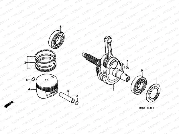 E-14 PISTON / CRANKSHAFT