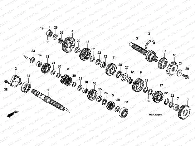 E-15-1 TRANSMISSION (CBF600S8 / SA8 / N8 / NA8)