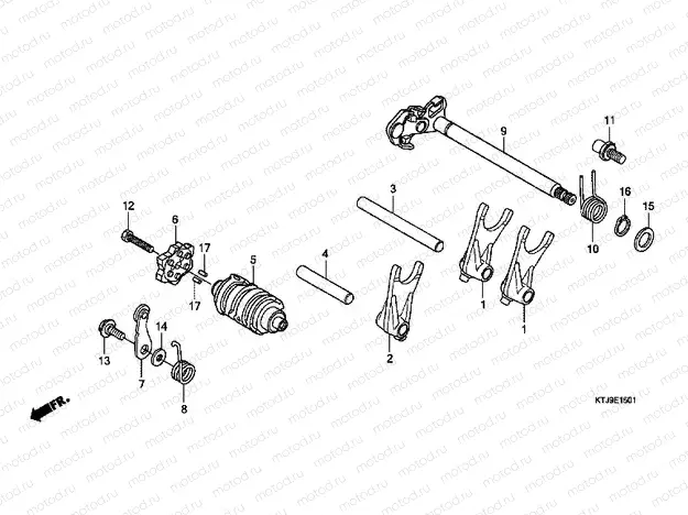 E-15-1 TRANSMISSION DRUM (CGR125SHA, B)