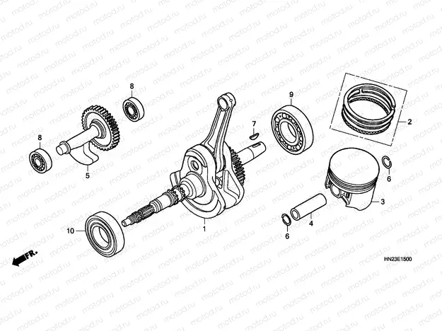 E-15 CRANK SHAFT/PISTON