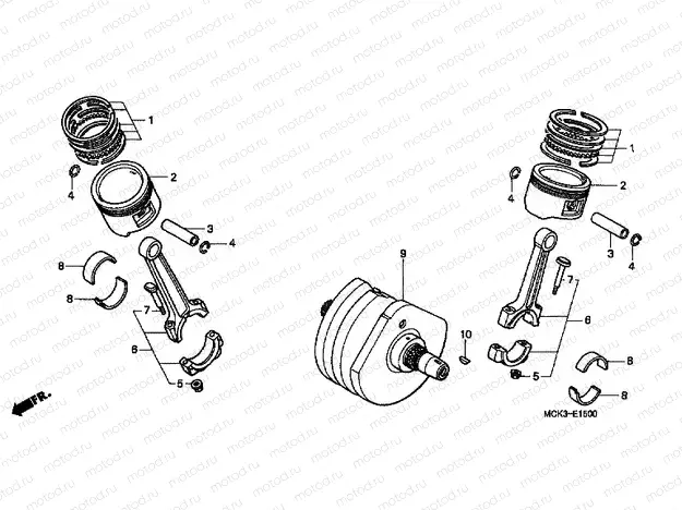 E-15 CRANKSHAFT / PISTON